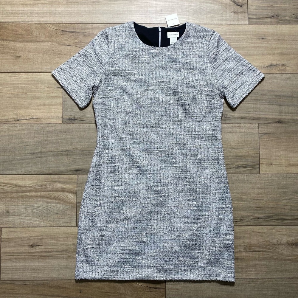 Club Monaco Womens‎ Textured Short Sleeve Lined Dress Size Large Gray Mix